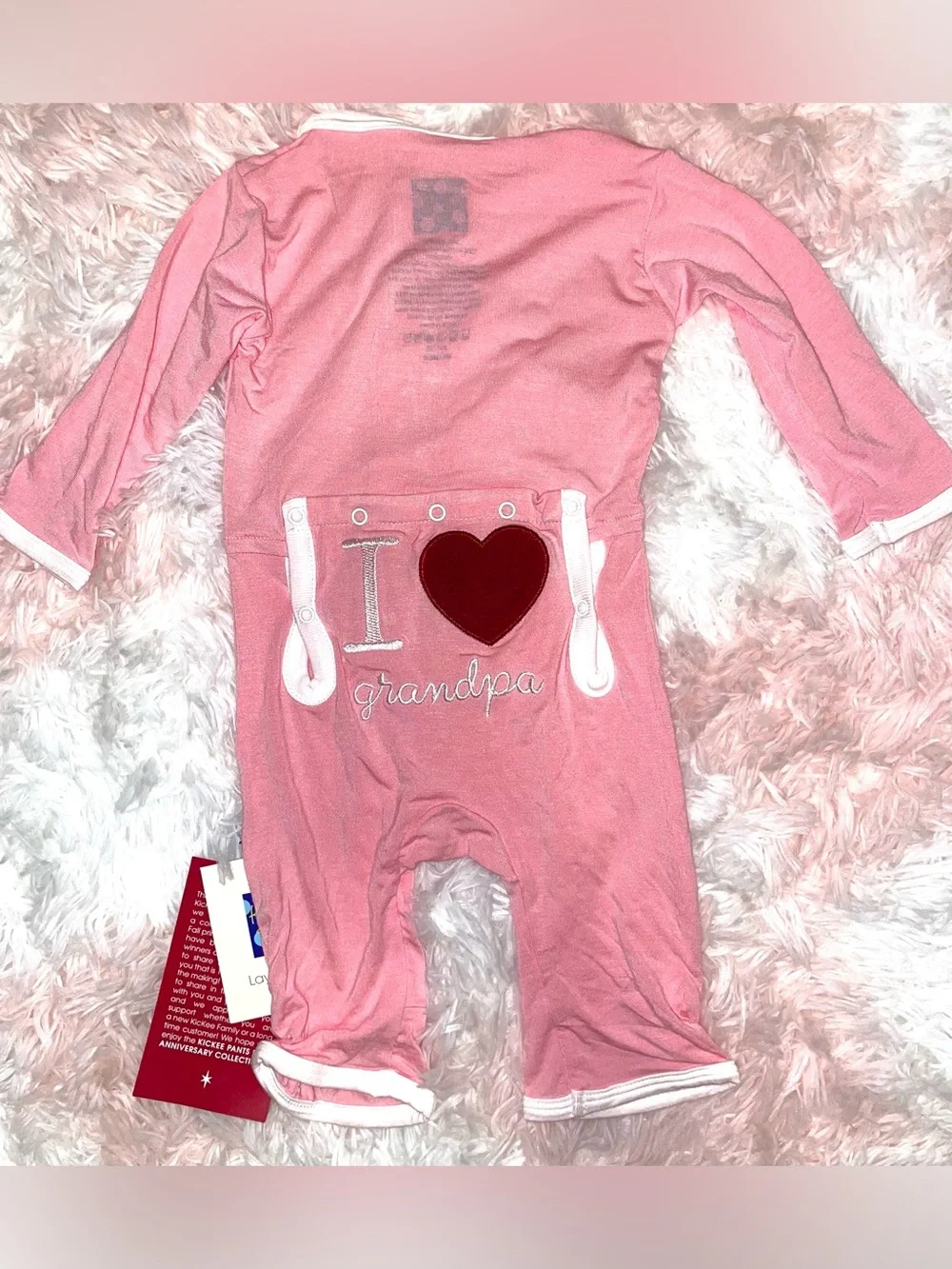 Kickee Pants “I love grandpa” jumpsuit size 0-3 months